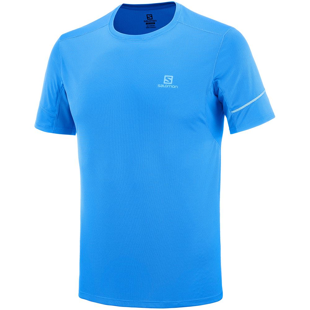 Camisetas Salomon Hombre Indigo - Salomon Argentina AGILE SS M,793052-ORE